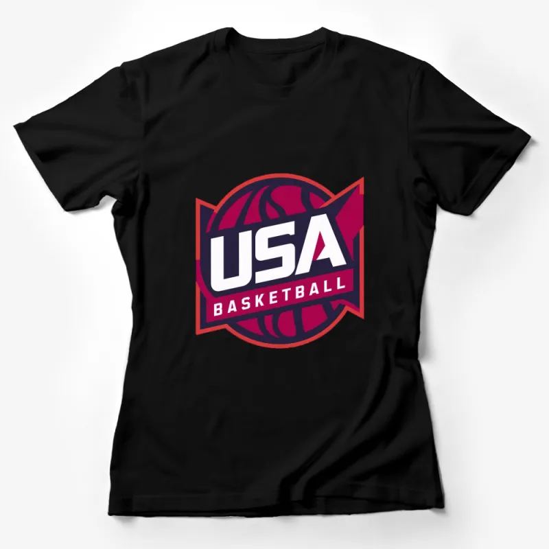 USA Basketball Logo T-Shirt, Patriotic Sports Fan Gear, Unisex Tee Female T-Shirt