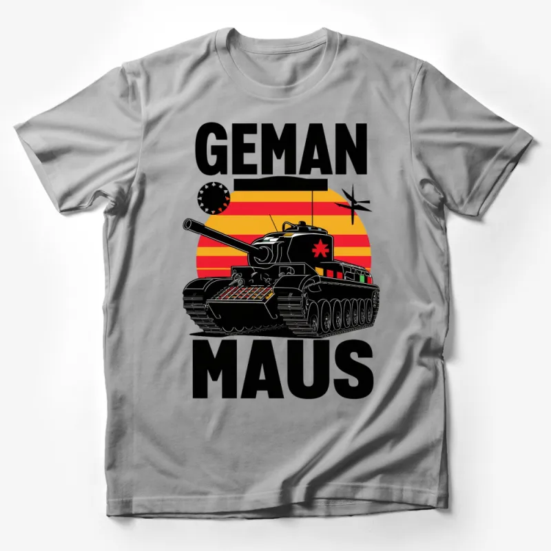 Vintage German Maus Tank T-Shirt, WW2 Military Armor Enthusiast Tee, Unique History Buff Gift Male T-Shirt