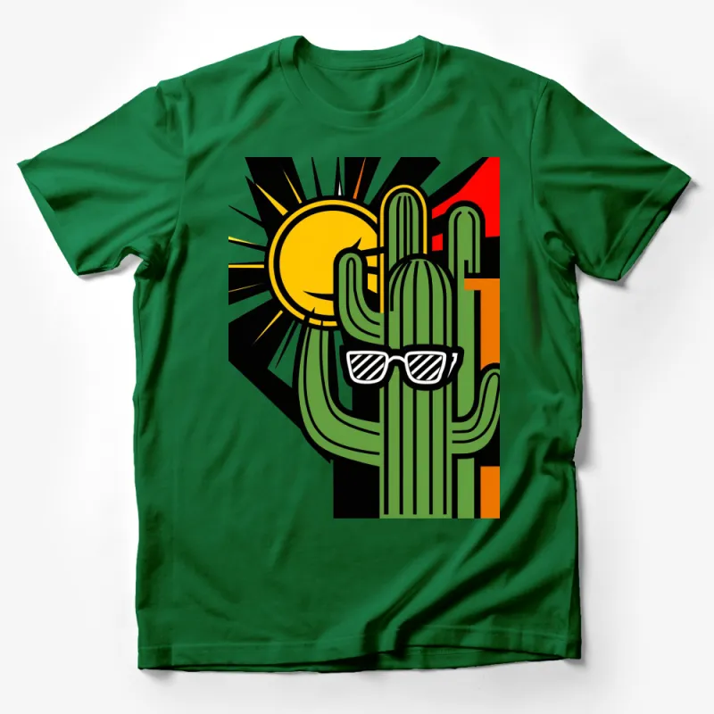 Cool Cactus with Sunglasses T-Shirt, Graphic Tee, Desert Sun Retro Style Shirt, Vintage Inspired Casual Wear Male T-Shirt