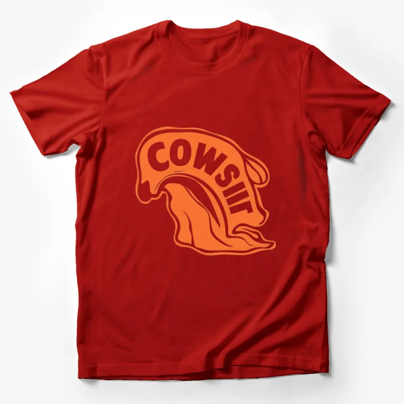 CowShit Orange Graphic T-Shirt, Funny Casual Streetwear, Unisex Soft Cotton Tee, Bold Cow Graphic, Cool Animal Shirt Male T-Shirt