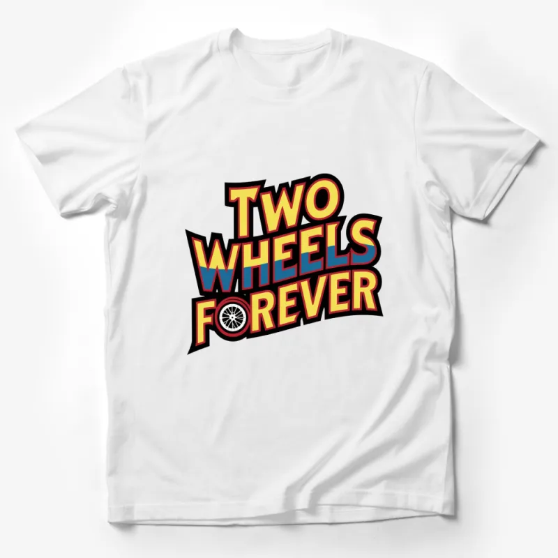 Vintage Motorcycle Two Wheels Forever Graphic T-Shirt for Bikers Male T-Shirt