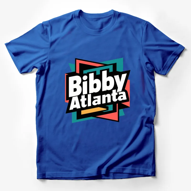 Trendy Bibby Atlanta Graphic T-Shirt, Colorful Retro Style, Comfortable Casual Wear, Unisex Apparel Male T-Shirt