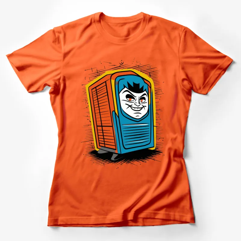 Retro Comic Book Vending Machine Graphic T-Shirt, Colorful Pop Art Style Tee Female T-Shirt