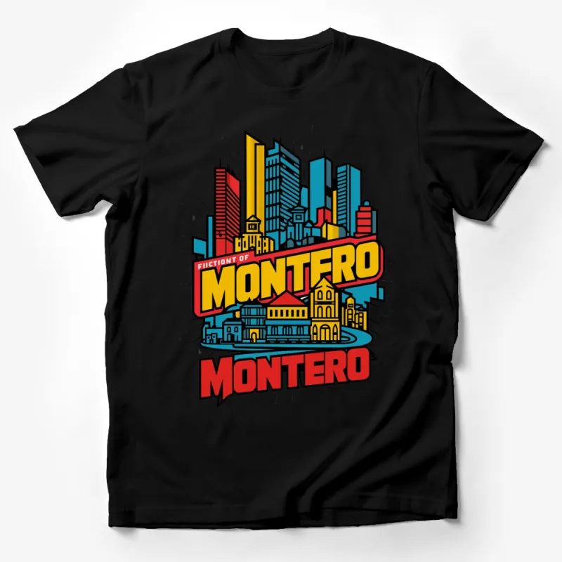 Urban Montero Skyline Graphic T-Shirt, Colorful City Art Tee, Trendy Graphic Design Shirt Male T-Shirt