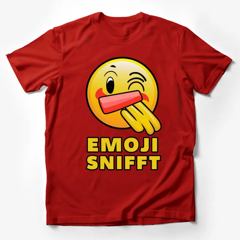 Funny Emoji T-Shirt, Sniffing Emoticon with Tongue Out, Casual Graphic Tee, Unisex Shirt for All Ages Male T-Shirt