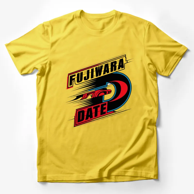 Fujiwara Date Retro Style Graphic T-Shirt, Bold Vintage Inspired Racing Tee Male T-Shirt