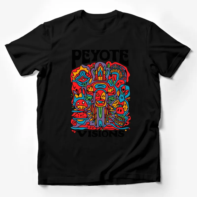 Peyote Visions Colorful Tribal Art T-Shirt, Unisex Graphic Tee, Vibrant Festival Clothing, Unique Gift Idea Male T-Shirt