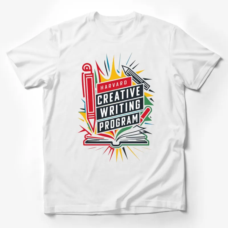 Harvard Creative Writing Program T-Shirt, Colorful Vintage Style Graphic Tee, Unisex Male T-Shirt