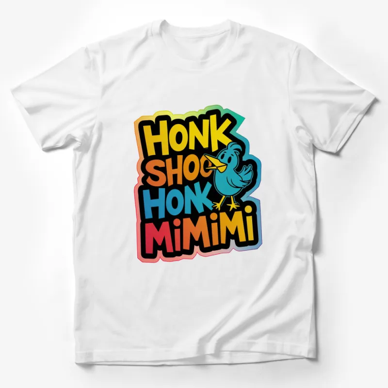 Colorful Cartoon Bird Honk Sho Honk MiMiMi T-Shirt, Fun Graphic Tee for All Ages Male T-Shirt