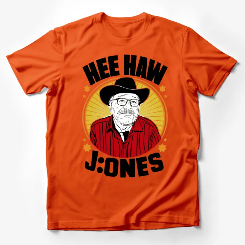 Hee Haw Jones Cartoon Cowboy T-Shirt, Fun Western Tee, Unique Graphic Design Shirt Male T-Shirt