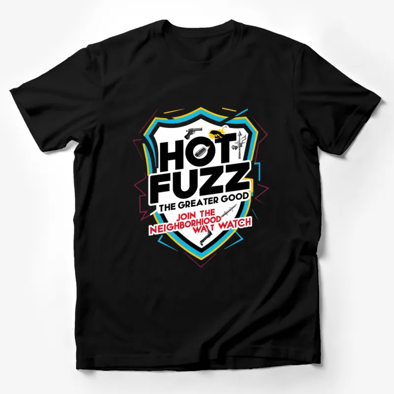 Hot Fuzz Movie T-Shirt, Join the Neighborhood Watch, Graphic Tee Male T-Shirt