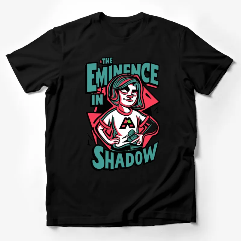 Cool Shadow Eminence Graphic Tee, Vibrant Retro Comic Style Unisex T-Shirt Male T-Shirt