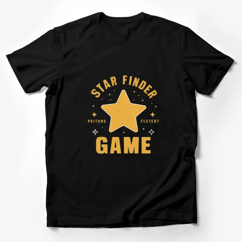 Star Finder Game Graphic T-Shirt, Unisex Yellow Star Design Tee, Casual Streetwear, Soft Cotton Shirt, Gift for Gamers Male T-Shirt