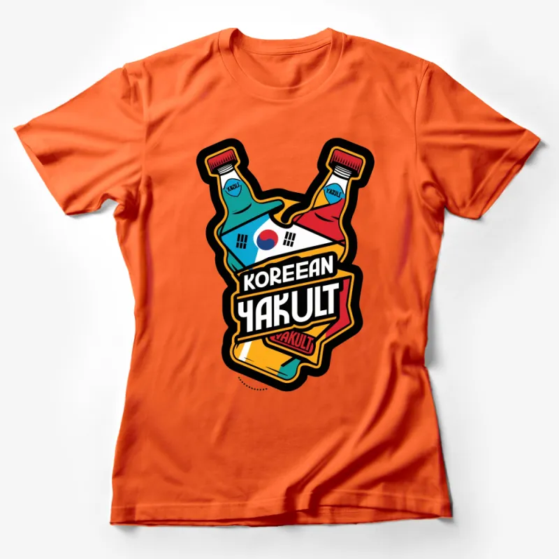 Korean Yakult Inspired T-Shirt, Colorful Graphic Tee, Funky Streetwear, Unique Drink Design Female T-Shirt