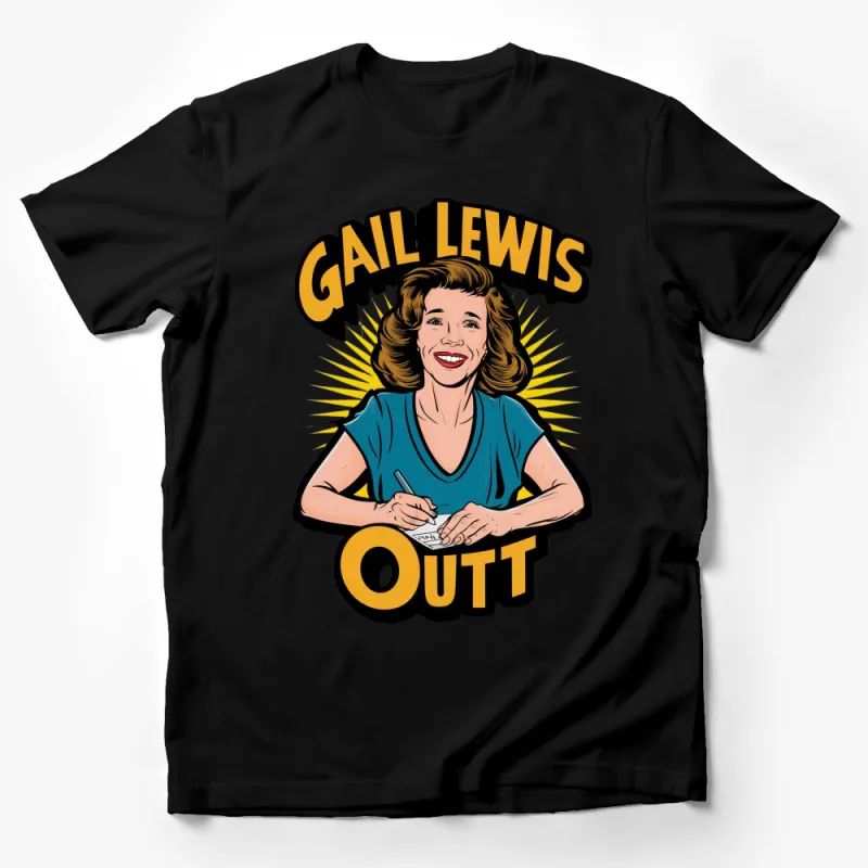 Vintage Gail Lewis T-Shirt, Classic Cartoon Graphic Tee, Retro Style Women's Shirt Male T-Shirt