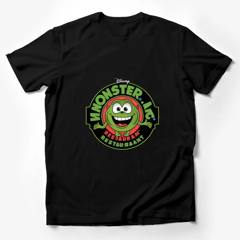 Disney Monster Inc. Restaurant Logo T-Shirt, Green Monster Smiley Face, Kids and Adult Sizes Male T-Shirt