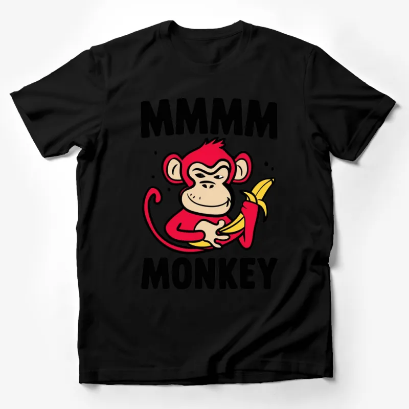 Monkey with Banana Cartoon T-Shirt, Colorful Cute Animal Graphic Tee, Kids and Adults Casual Wear Male T-Shirt