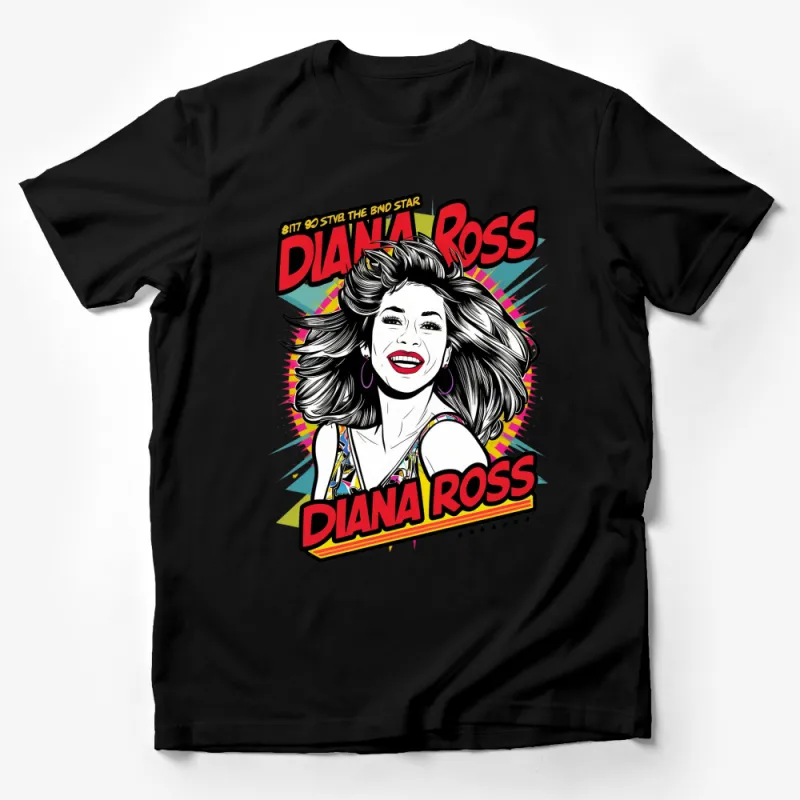 Diana Ross Vintage Style Graphic T-Shirt, Retro Music Icon Tee, 80s Pop Star Fashion Top Male T-Shirt