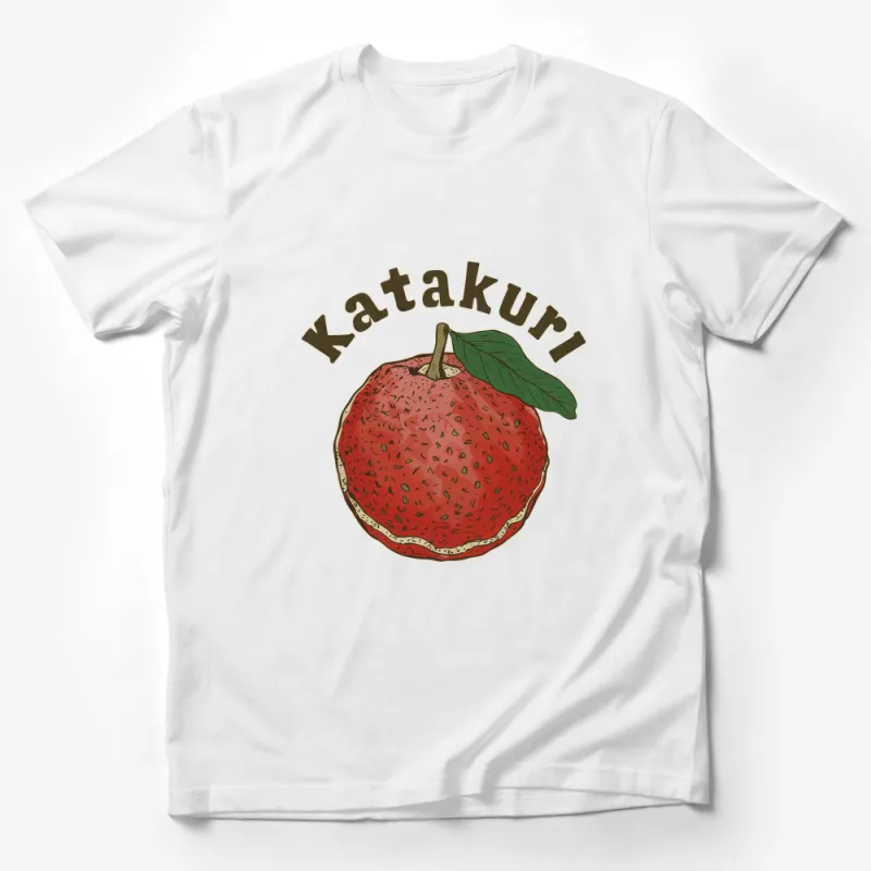 Katakuri Red Apple Graphic T-Shirt, Vintage Fruit Illustration Tee, Unique Apple Design Shirt, Gift for Fruit Lovers Male T-Shirt