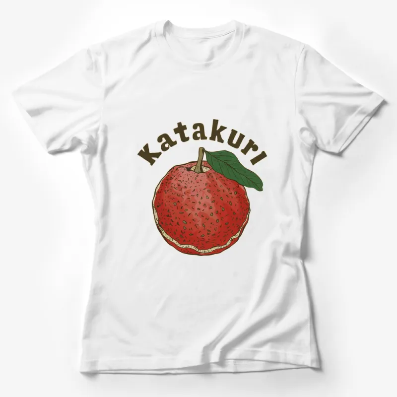 Katakuri Red Apple Graphic T-Shirt, Vintage Fruit Illustration Tee, Unique Apple Design Shirt, Gift for Fruit Lovers Female T-Shirt