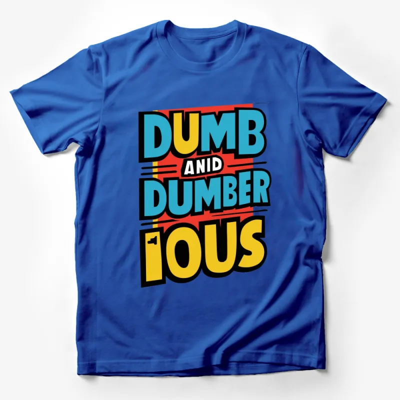 Retro Comic Style Dumb and Dumber Tous Pop Art T-Shirt, Bold Colorful Graphic Tee, Unisex Male T-Shirt