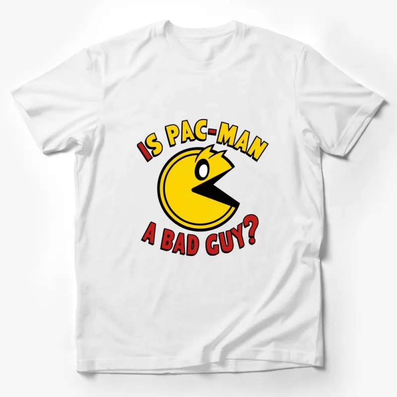 Vintage Pac-Man T-Shirt Is Pac-Man A Bad Guy? Graphic Tee, Retro Video Game Shirt, Unisex Male T-Shirt