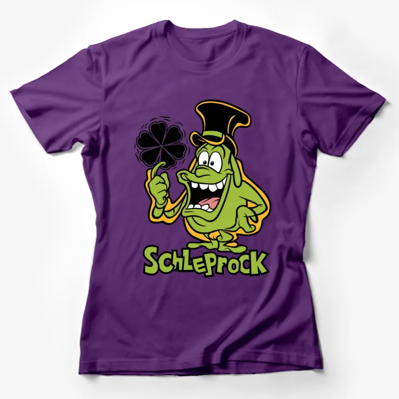 Schleprock Leprechaun Cartoon T-Shirt, Lucky Clover Graphic Tee, Fun Pop Culture Apparel, Gift Idea Female T-Shirt