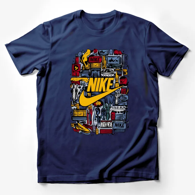 Nike Inspired Graphic T-Shirt, Colorful Urban Fashion Top, Street Style Tees, Casual Athletic Apparel, Unisex Gift Male T-Shirt