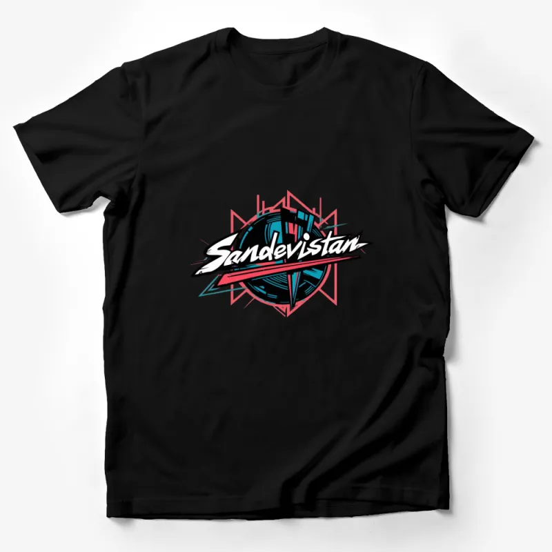 Retro Futuristic City Logo T-Shirt, Sandevistan Cyberpunk Style Tee, Graphic Urban Design Top, Unique Gift Male T-Shirt