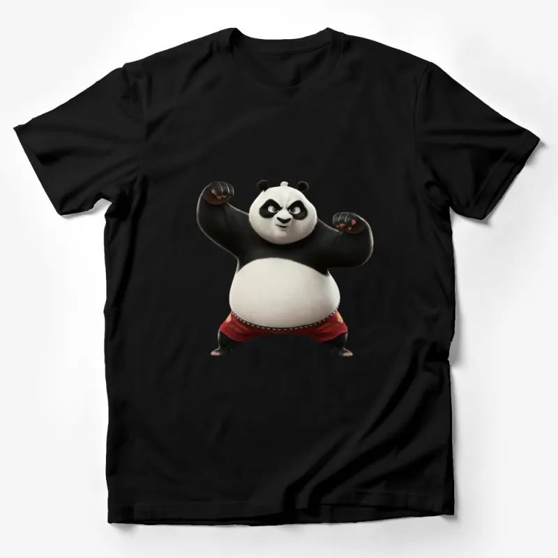 Panda Warrior T-Shirt, Animated Panda Character Pose, Kids and Adults Unisex Top Male T-Shirt