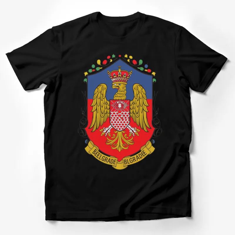 Belgrade Coat of Arms T-Shirt, Serbia Heraldry, Patriotic Eagle Crest Shirt, Unique Gift Idea Male T-Shirt