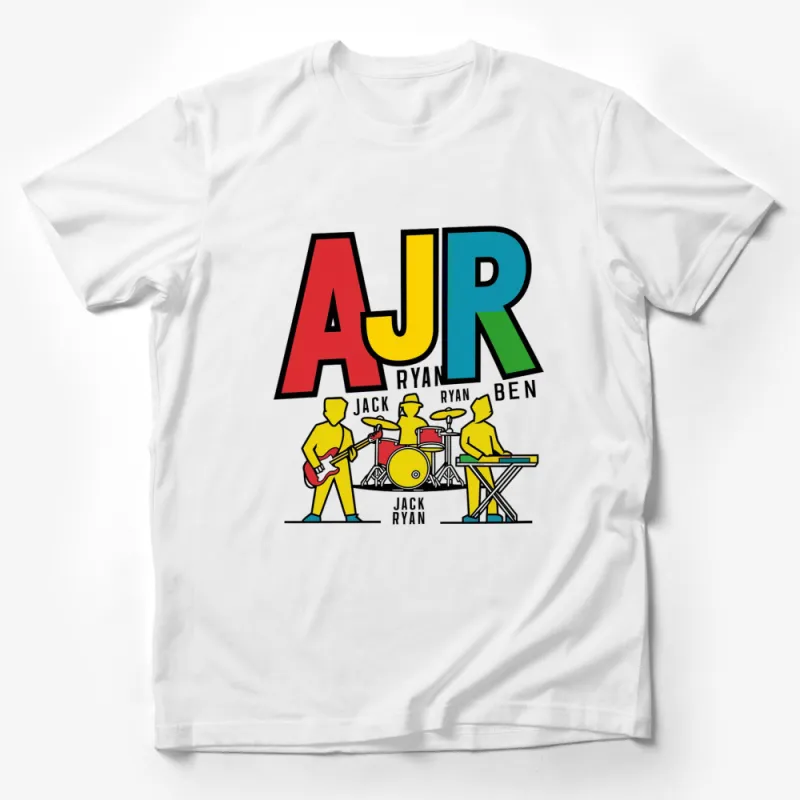 Colorful AJR Band Graphic T-Shirt, Jack Ryan Ben Music Tee, Unisex Pop Band Fan Merchandise Male T-Shirt