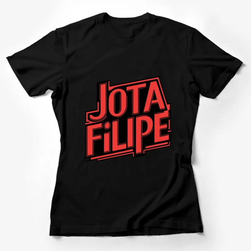 Vintage Jota Filipe Logo T-Shirt, Bold Red and Black Design, Retro Graphic Tee, Unisex Female T-Shirt