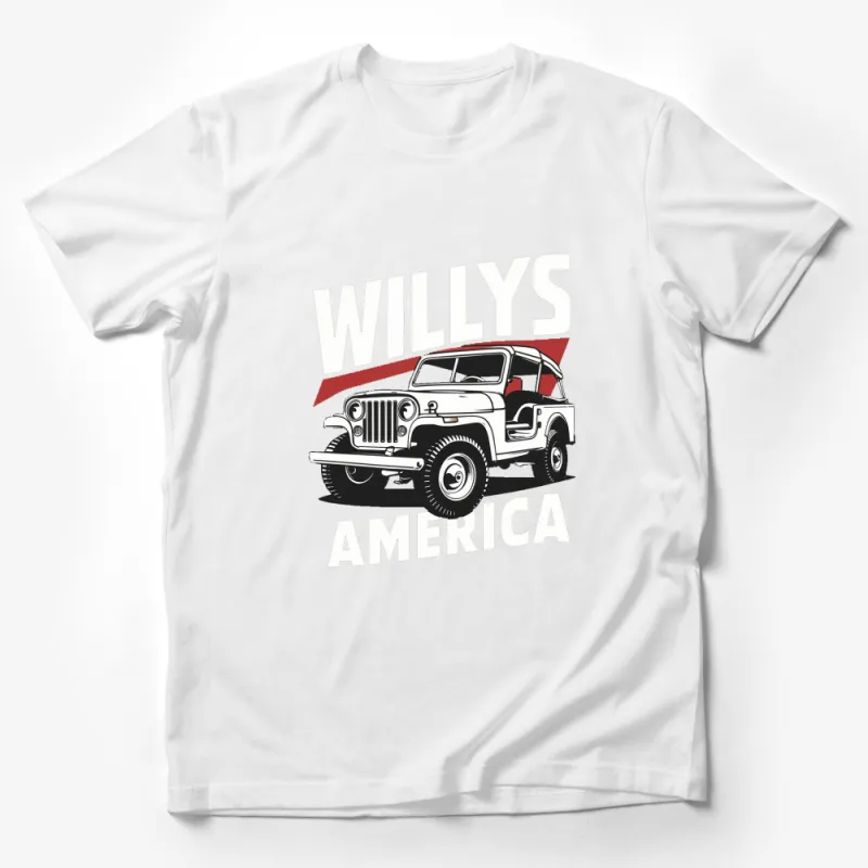 Vintage Willys America Jeep Graphic T-Shirt, Classic Off-Road Vehicle Tee, Automotive Fan Gift Male T-Shirt