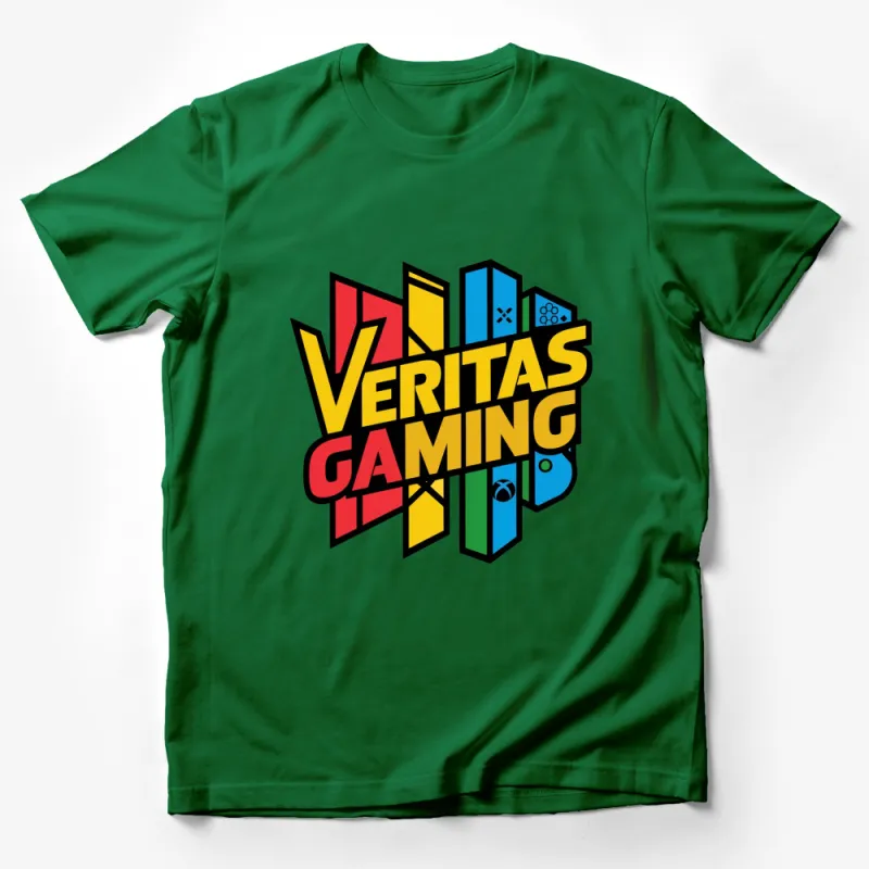 Veritas Gaming Colorful Retro T-Shirt, Gamer Graphic Tee, Bright, Bold Design Unisex Adult Clothing Male T-Shirt