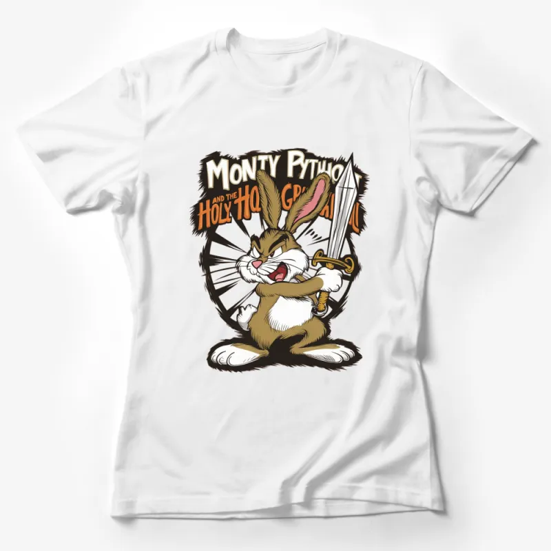 Monty Python Holy Grail Rabbit T-Shirt, Funny Vintage Movie Tee, Unisex Graphic Shirt Female T-Shirt