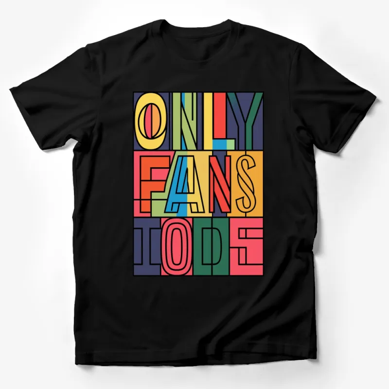 Colorful Only Fans Logo T-Shirt, Bold Multicolor Graphic Tee, Casual Streetwear, Unisex Fashion Top Male T-Shirt