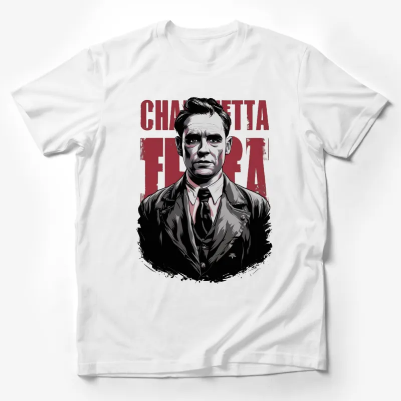 Vintage Style Gangster Portrait T-Shirt, Cool Retro Mobster Graphic Tee, Unique Mafia Design Shirt Male T-Shirt