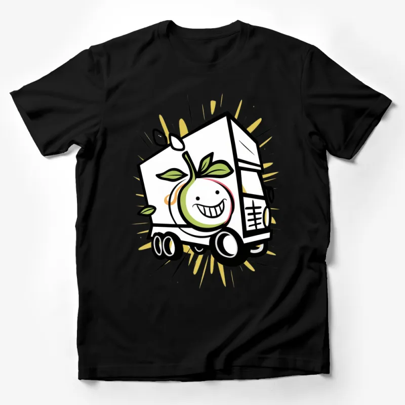 Cute Fruit Truck T-Shirt, Kids Happy Cartoon Lorry Tee, Unique Toddler Clothing, Unisex Youth Shirt Male T-Shirt