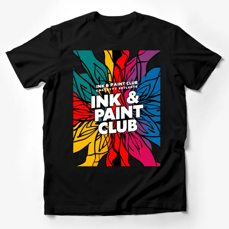 Colorful Abstract Ink and Paint Club Graphic Tee, Vibrant Artistic T-Shirt, Unisex Tee for Artists and Creatives Male T-Shirt