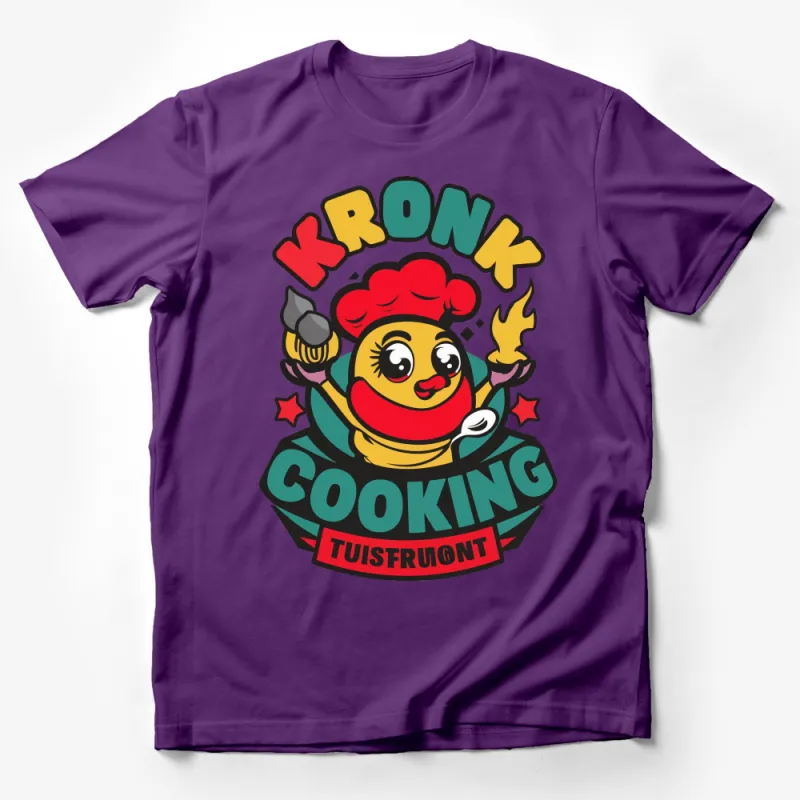 Kronk Cooking Cartoon Chef Graphic T-Shirt, Fun Culinary Tee, Colorful Character Top, Unique Kitchen Apparel Male T-Shirt