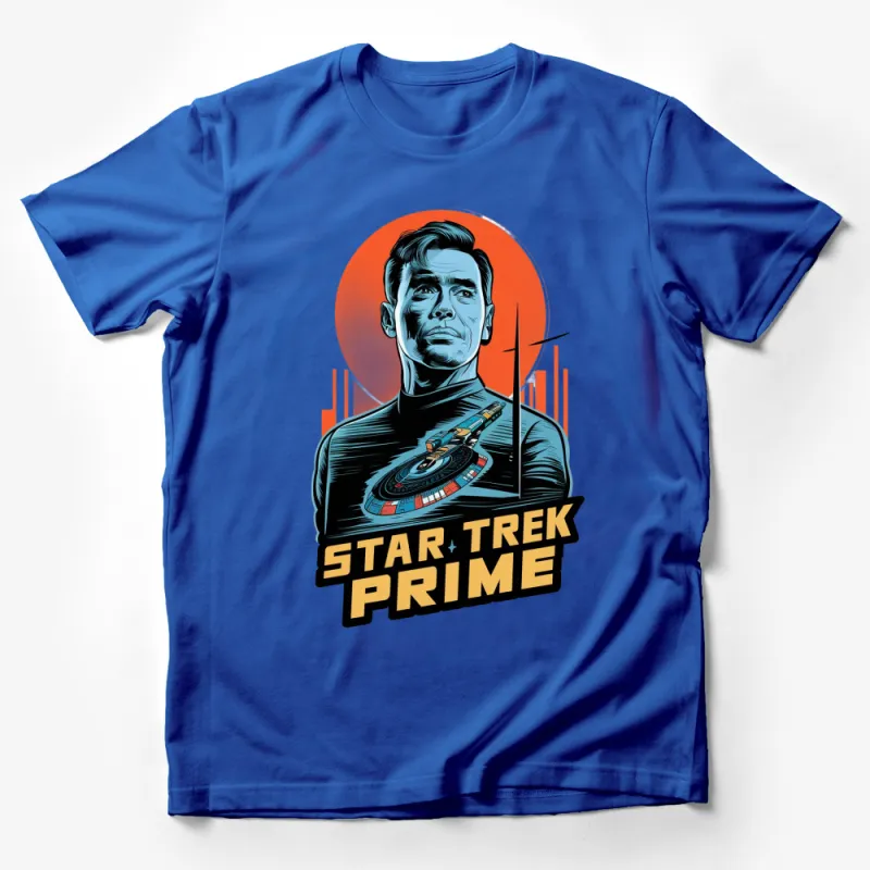 Star Trek Prime Captain T-Shirt, Retro Sci-Fi Series Graphic Tee, Vintage Style Unisex Apparel Male T-Shirt