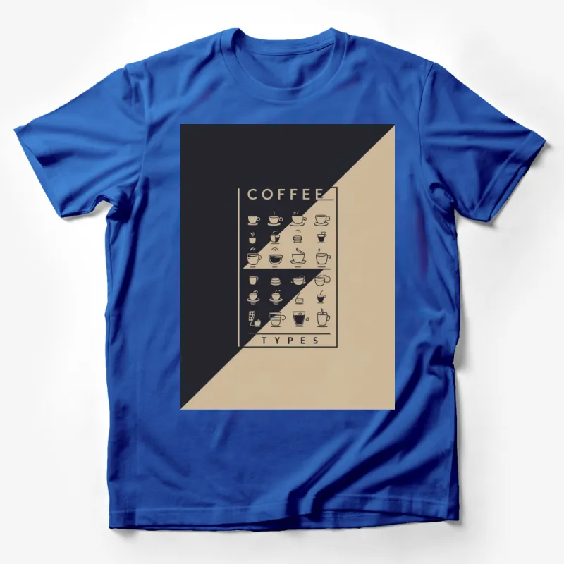 Coffee Types Graphic T-Shirt, Coffee Lover Tee, Barista Gift, Minimalist Coffee Icons Unisex T-Shirt Male T-Shirt