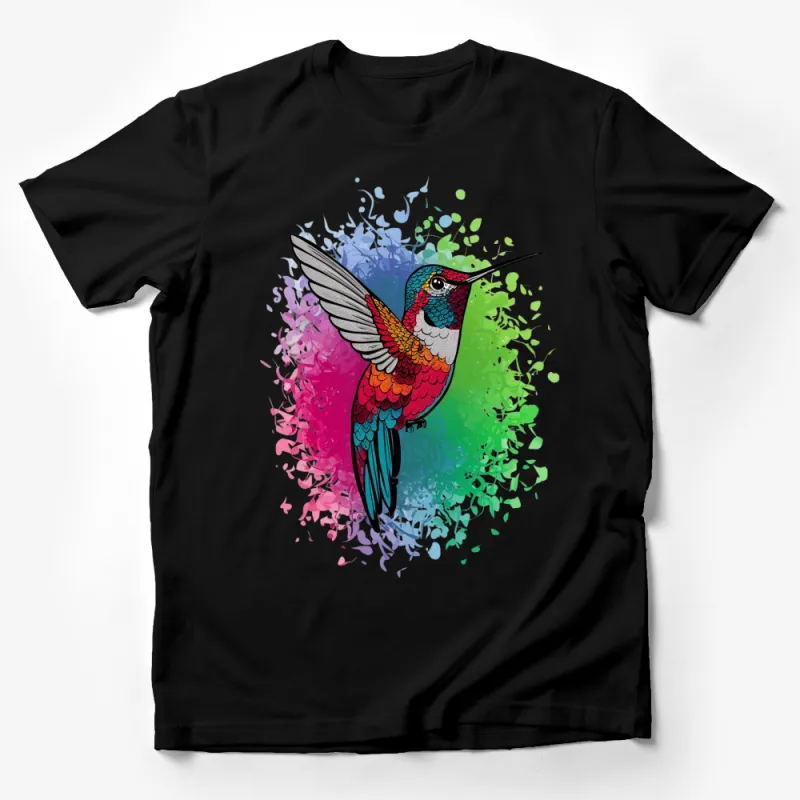 Colorful Hummingbird T-Shirt, Vibrant Bird Lover Gift, Nature Inspired Clothing, Unisex Graphic Tee Male T-Shirt