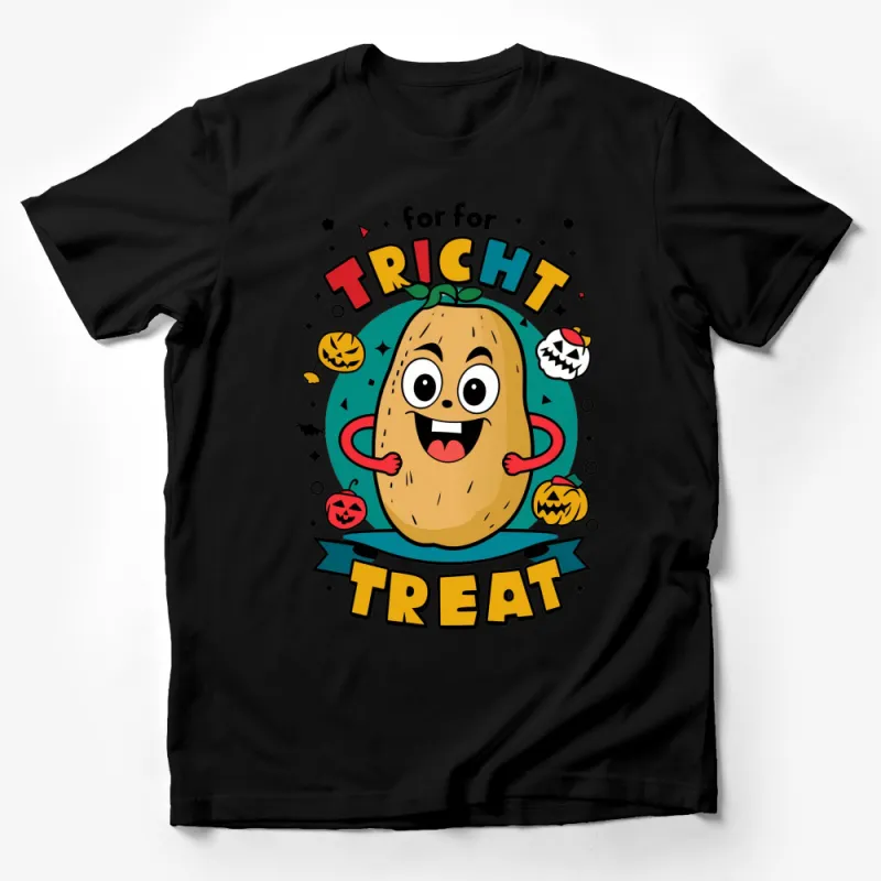 Funny Halloween Potato T-Shirt, Trick or Treat Pumpkin Graphic Tee, Spooky Cute Party Costume Male T-Shirt