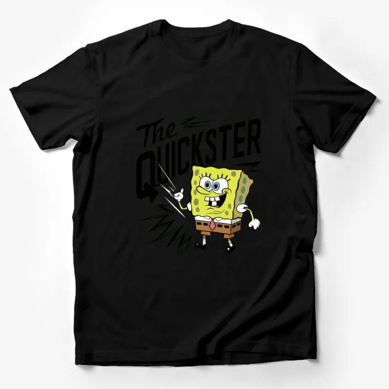 SpongeBob The Quickster Cartoon Graphic T-Shirt, Fun Superhero Sponge Tee, Unique Gift for Cartoon Lovers Male T-Shirt