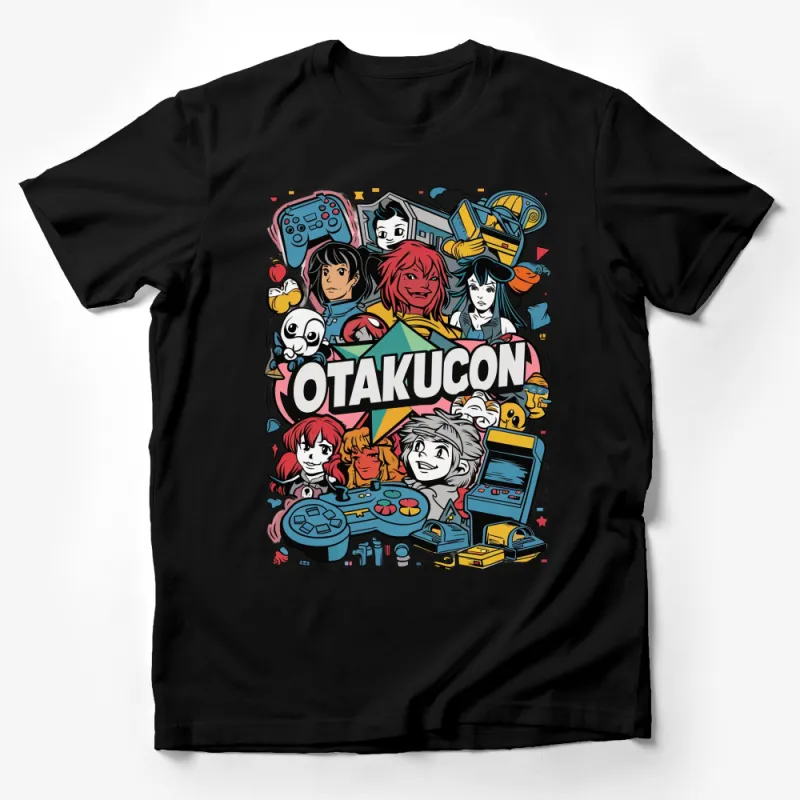 OtakuCon Pop Culture Anime T-Shirt - Vibrant Retro Gamer and Manga Characters Tee Male T-Shirt