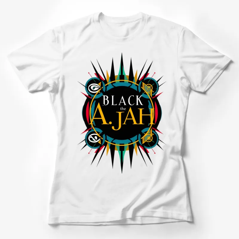 Black The A.Jah Graphic T-Shirt - Bold Modern Typography Circle Design Tee Female T-Shirt