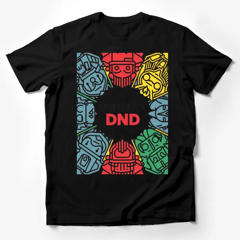 MinMax DND Colorful T-Shirt, Geeky Dungeon Art Tee, Role Playing Game Fan Top Male T-Shirt