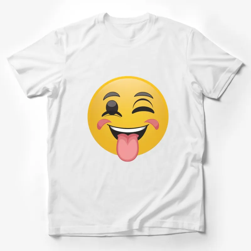 Winking Face Emoji T-Shirt, Funny Tongue Out Graphic Tee, Unisex Casual Wear, Gift Idea Male T-Shirt